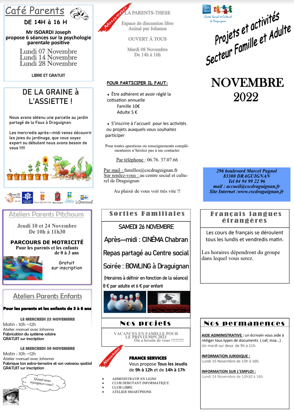 Familles Novembre - CSC Draguignan